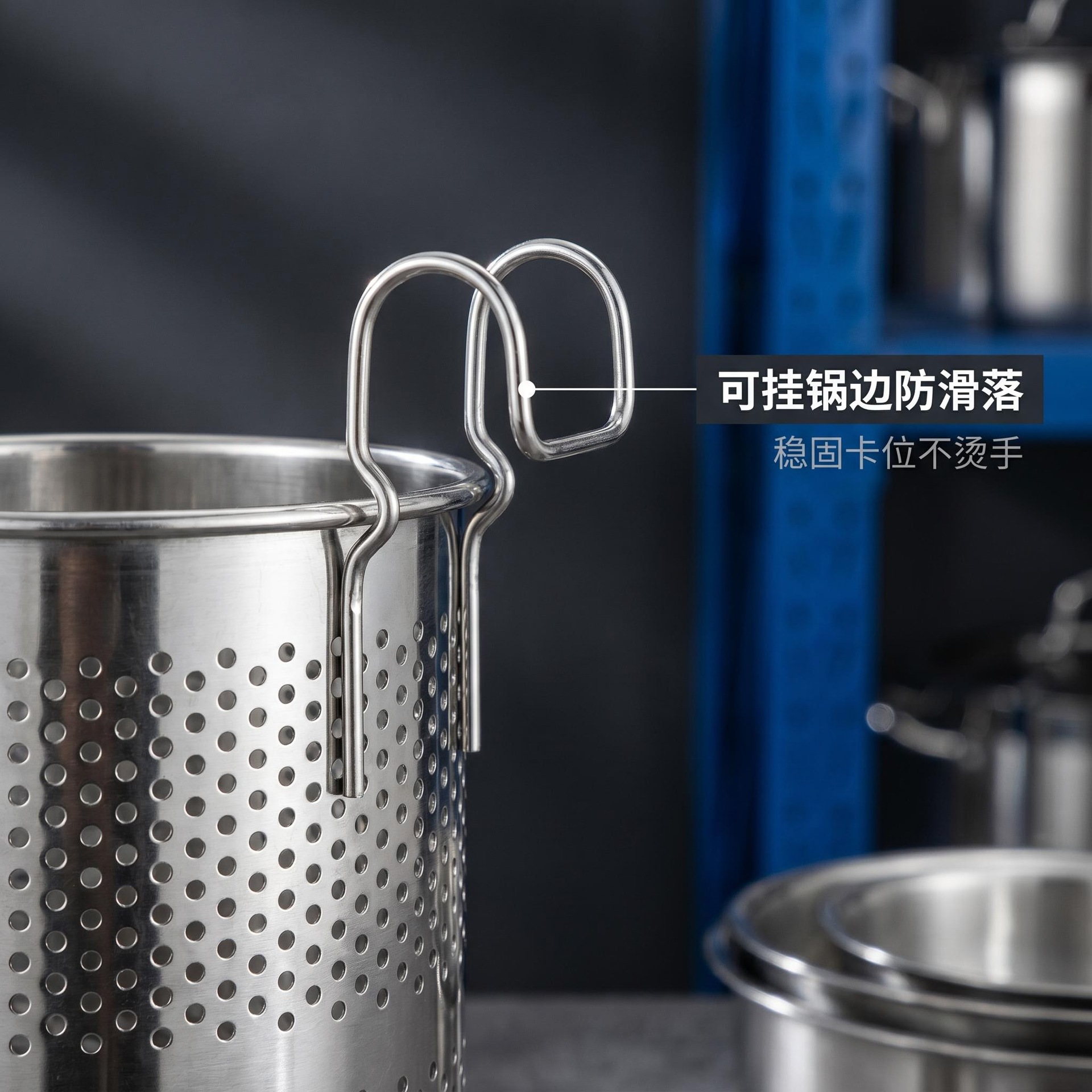 Le 's stainless steel multi-functional hanging chopstick holder draining rack kitchen hook 筷笼 household storage rack wholesale details Picture