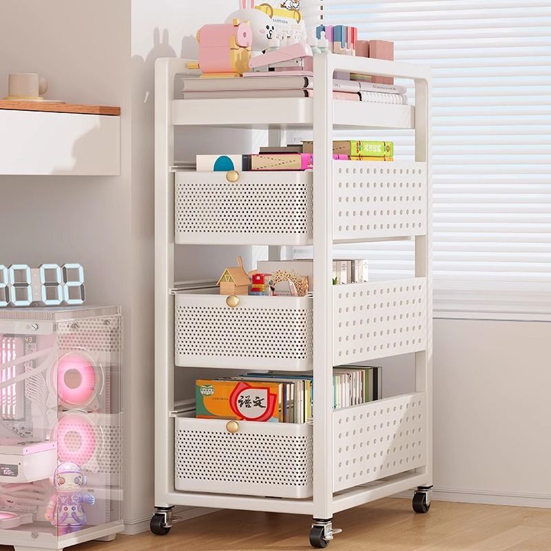 Carbon steel schoolbag storage rack, movable trolley, book storage rack, multi-layer schoolbag storage under the table, with wheels for storage Application Scenario
