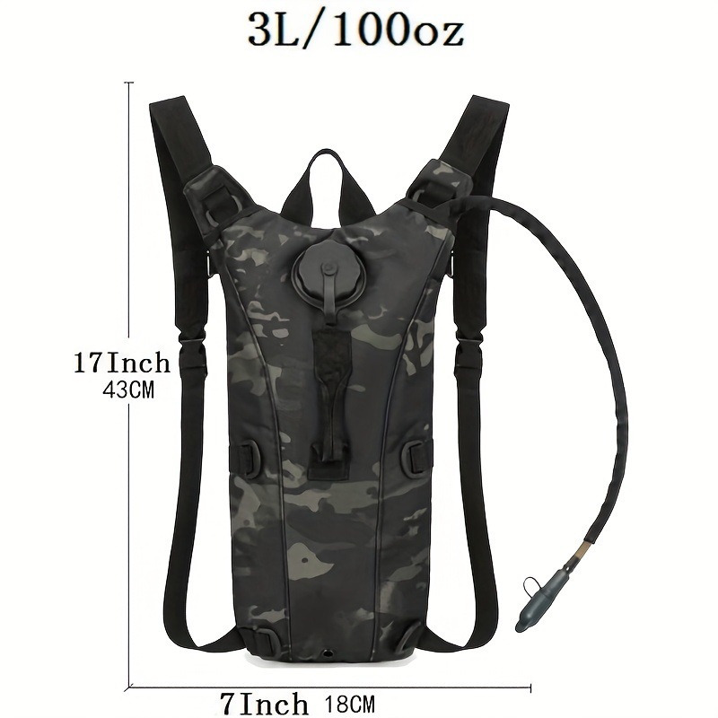Cross-border 3L water bag outdoor camouflage backpack, eva water bag travel, cycling and mountain climbing tactical portable backpack Specification image
