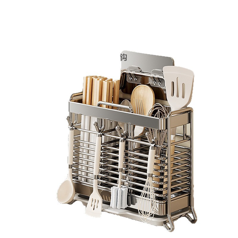 The manufacturer supplies 304 stainless steel chopstick holders for household draining 筷笼 wall-mounted tableware storage racks and kitchen shelves Item Picture