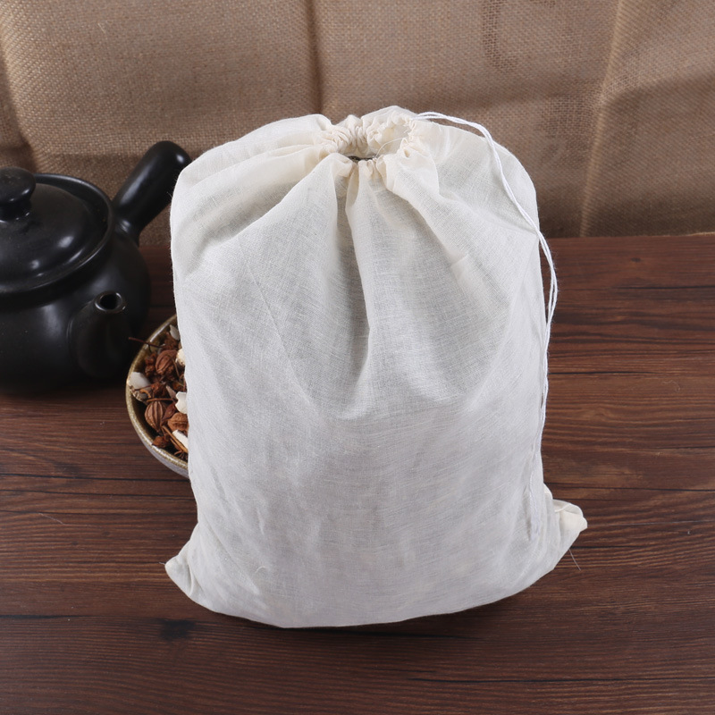 Pure cotton gauze bags, drawstring filter bags, soup cooking residue separation bags, traditional Chinese medicine decoction bags, marinade bags, spice seasoning bags Specification image