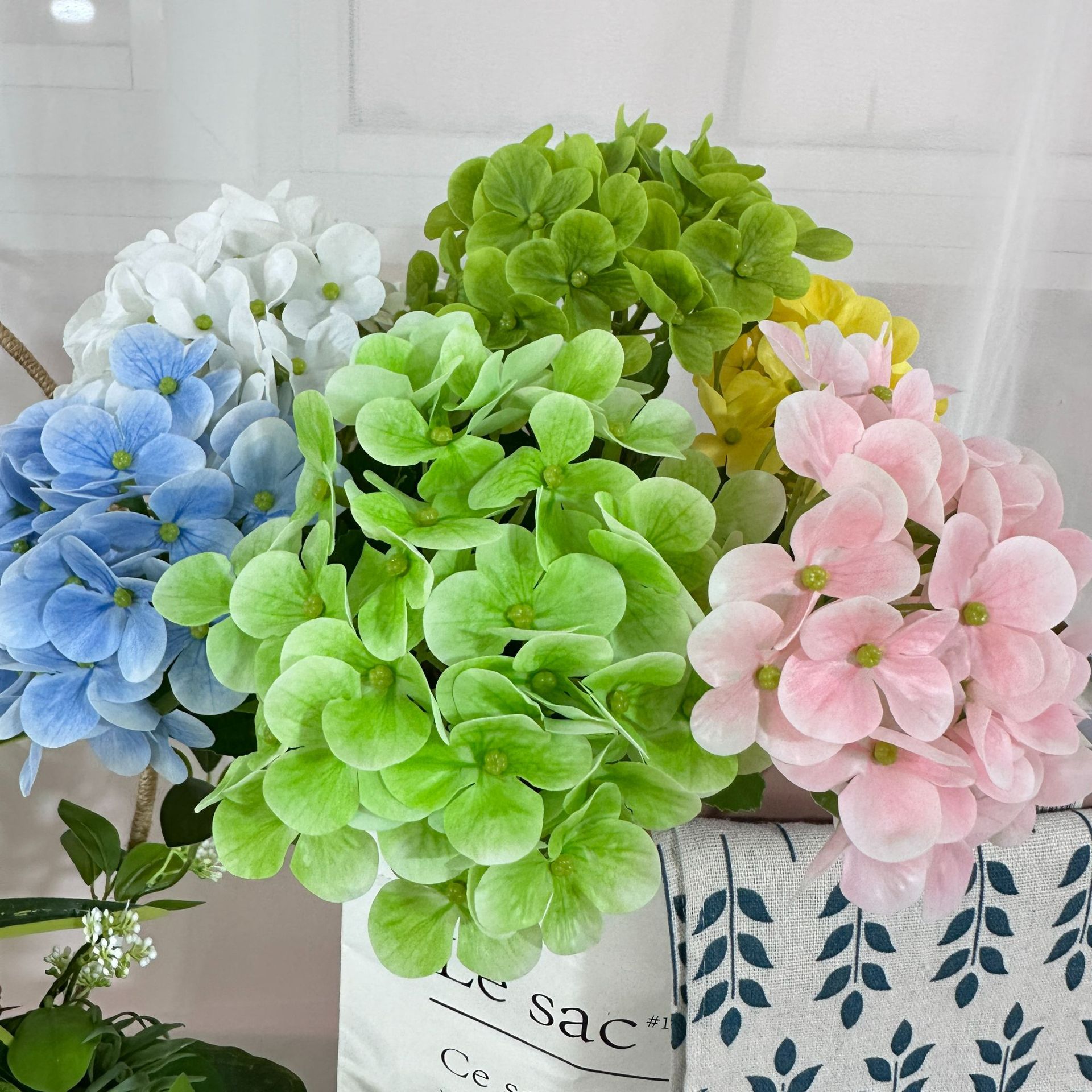 高端手感婉约35片小单支绣球婚庆路引装饰仿真花家居插花手工假花