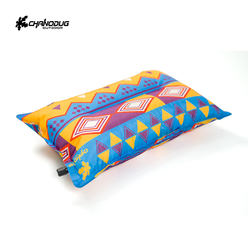 Outdoor inflatable pillows, brown and beige travel neck protectors, portable and comfortable outdoor leisure pillows, suitable for travel and outings Specification image