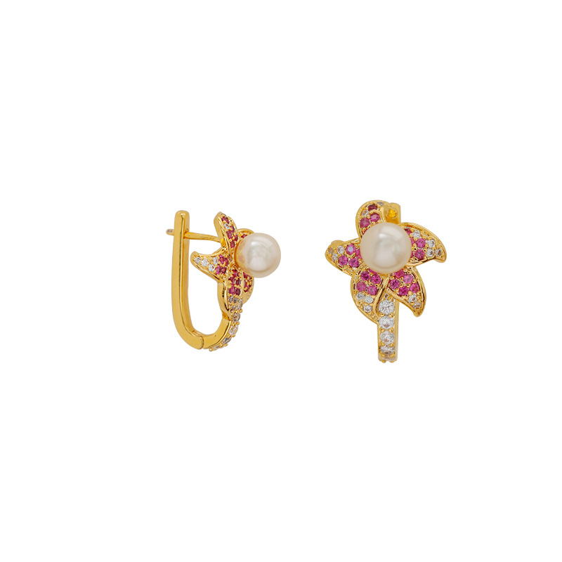Hyacinth luz extravagancia superflash color brillo zirconia flores hebillas de oído moda mujer tendencia desplazamientos elegancia premium sentido pendientes tik yin boom Item Picture