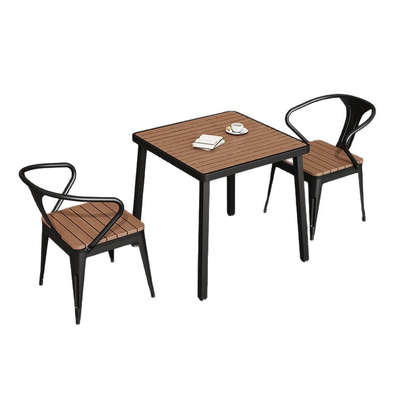 户外桌椅露天外休闲别墅咖啡厅摆塑木防腐庭院组合套装餐桌椅桌椅详情图5