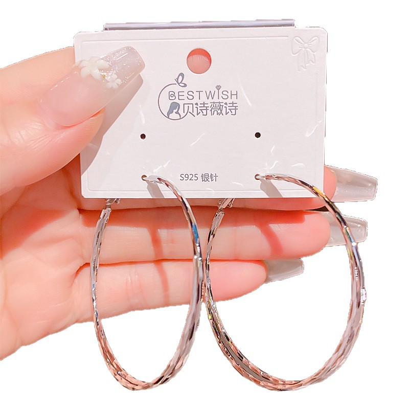 2025新品双圈极简风圈圈ins风耳环韩版气质高级感潮流大耳环女白底实物图