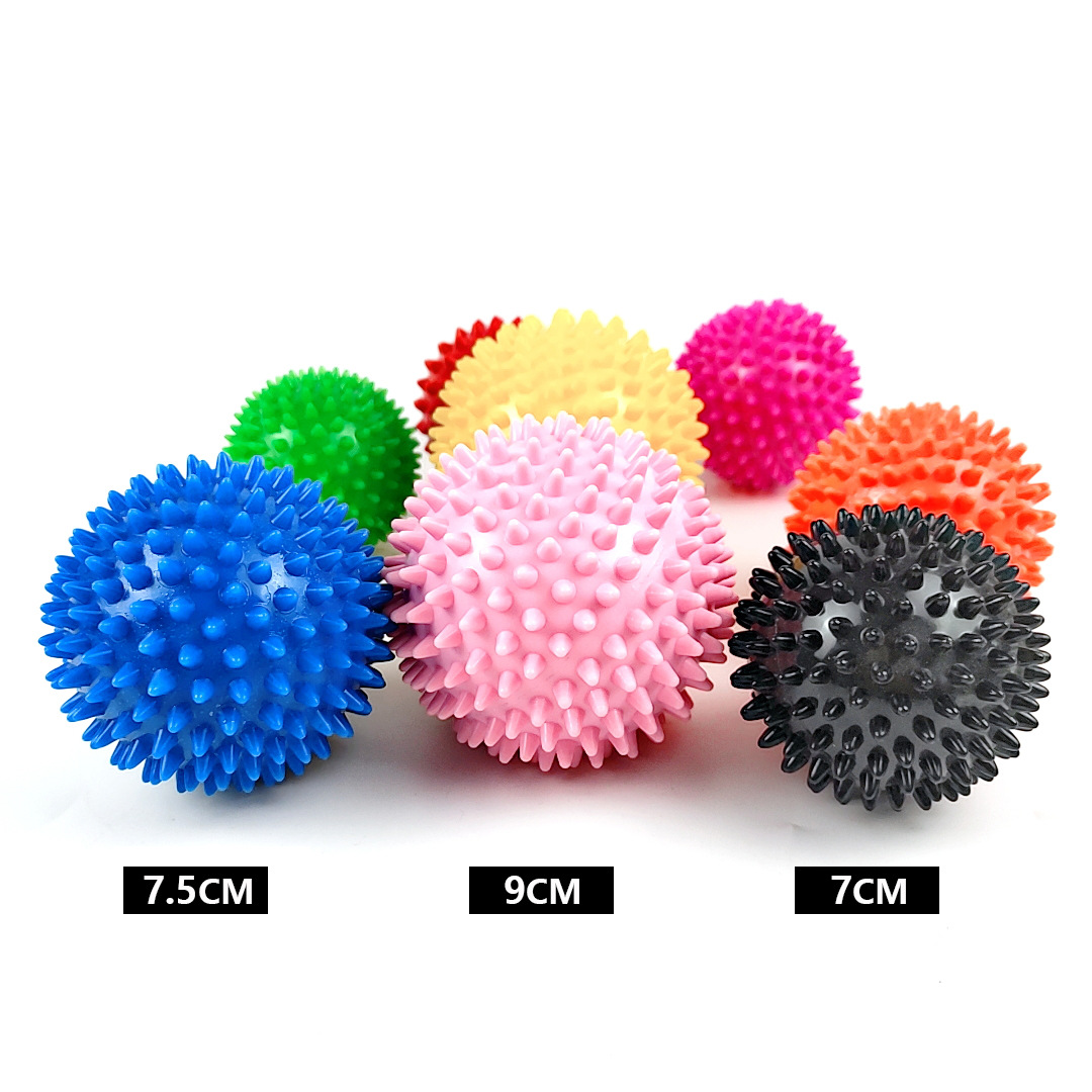 PVC刺球足底按摩刺猬球健身握力球肌肉放松筋膜球穴位刺激按摩球