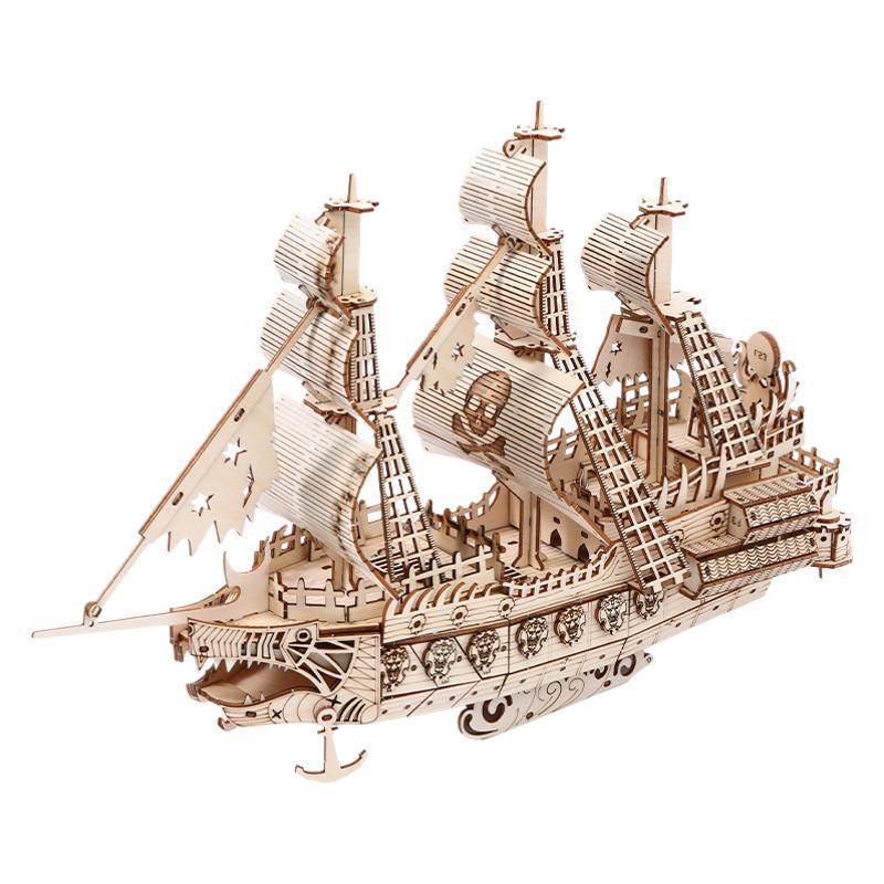 The Dutch pirate ship high-quality wooden 3D stereoscopic puzzle simulation ship model, children and adults' educational toy puzzle Item Picture