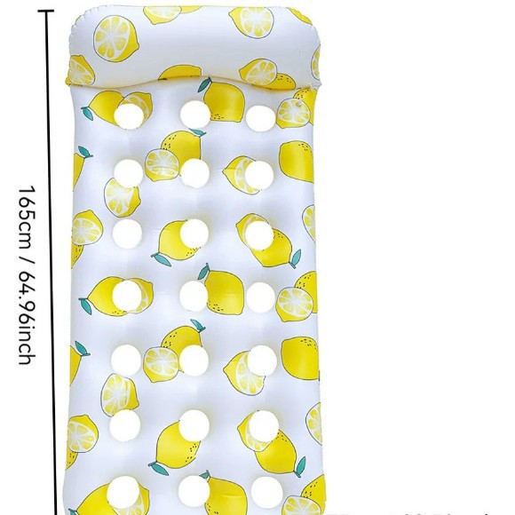 热销款 PVC充气浮排浮漂垫 成人充气洞洞浮床躺椅 充气晒背趴睡