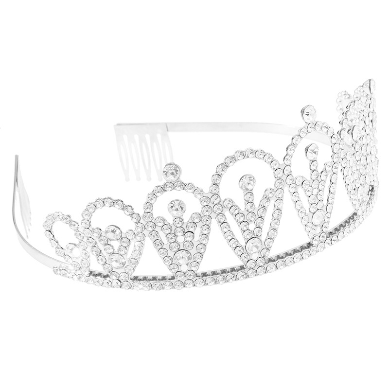 Aliexpress's best-selling cross-border trade, happy birthday! Full diamond comb crown, versatile water diamond crown for women's parties, wholesale hair accessories Item Picture