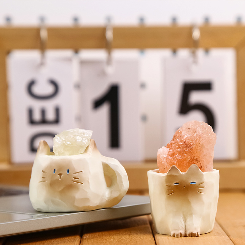 Wholesale of Catcat PAI crystal figurines, blind boxes, cute animal dolls, car decorations and stress-relieving small ornaments Specification image