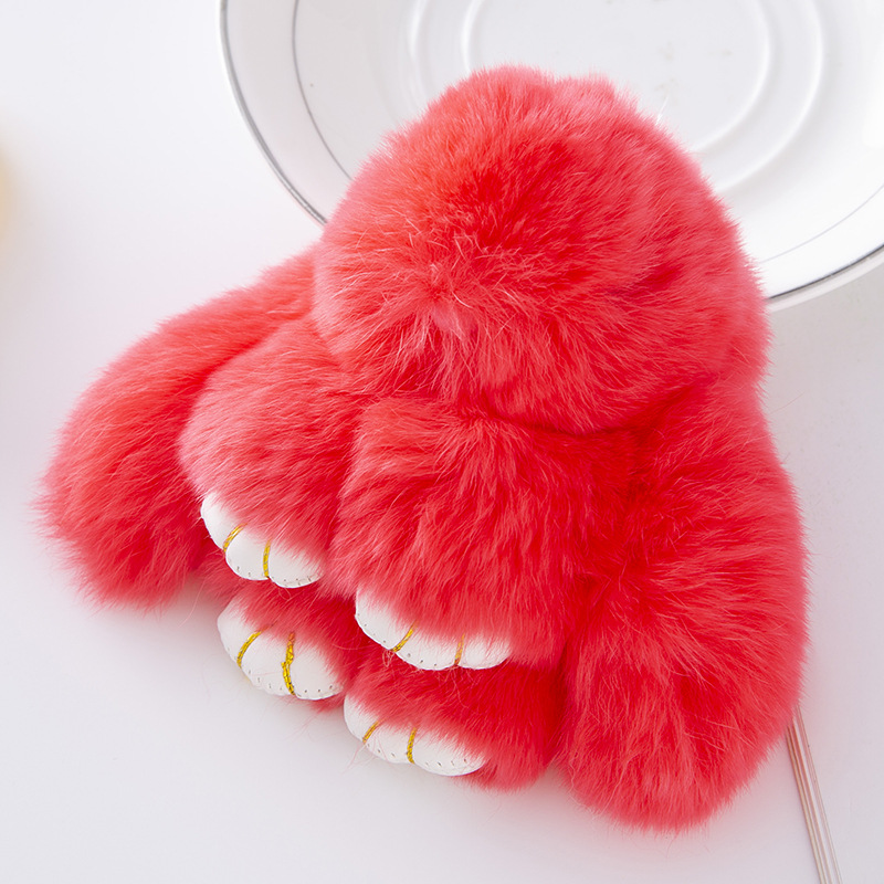 车钥匙扣女可爱韩国创意毛绒公仔ins网红兔书包汽车钥匙挂件现货产品图