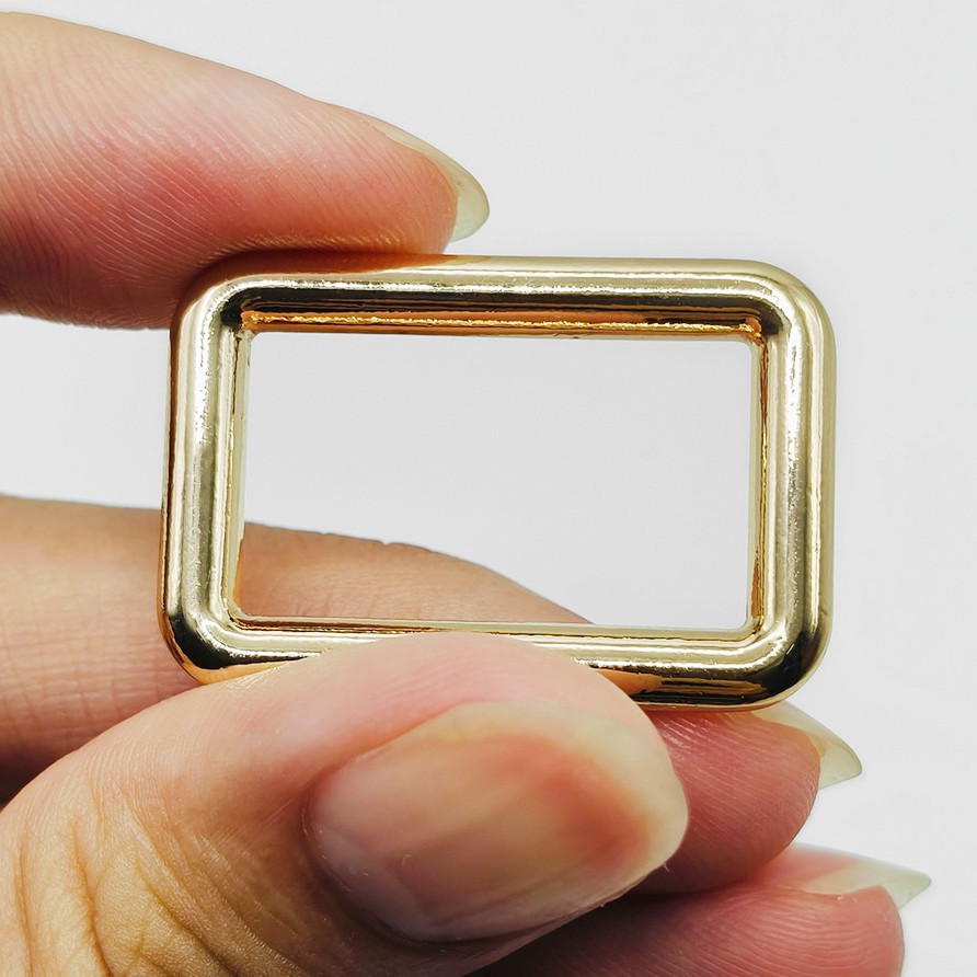 1-inch zinc alloy die-cast round line square buckle, light gold rectangular backpack shoulder strap, clothing and luggage hardware mouth buckle Specification drawing