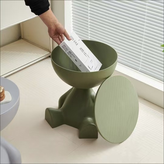 创意头茶几奶油风家用客厅沙发塑料边几桌子可移动圆桌角几 Specification image
