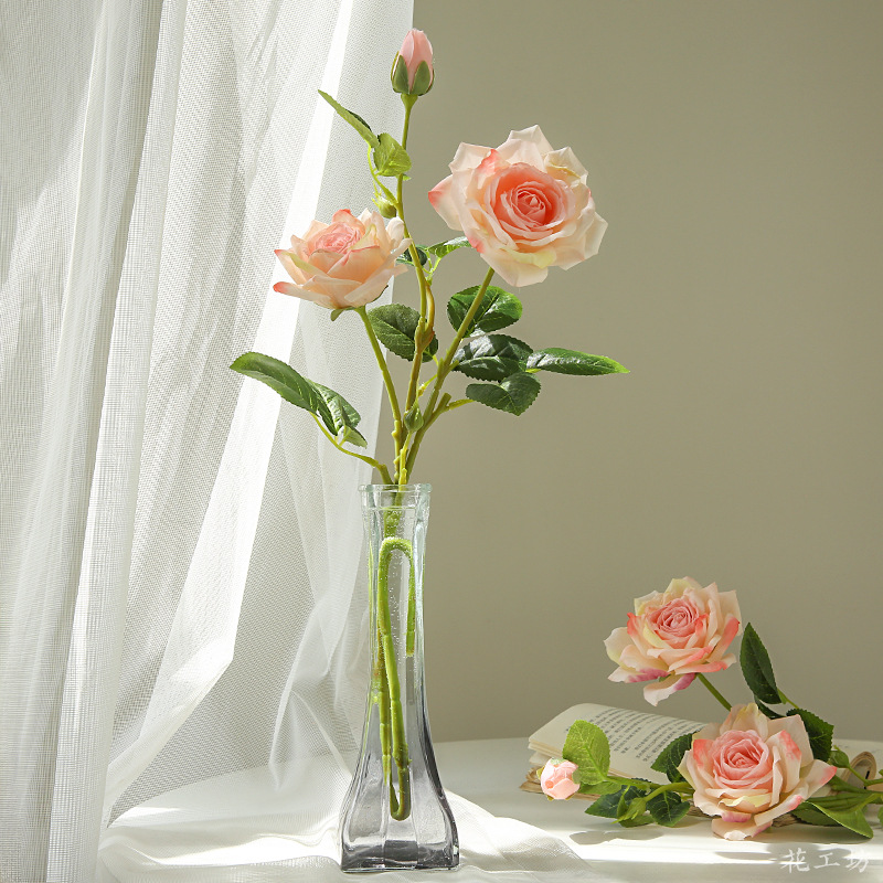 火把狂欢夜导具/仿真花/仿真花diy发饰/电镀玫瑰花/仿真玫瑰花细节图