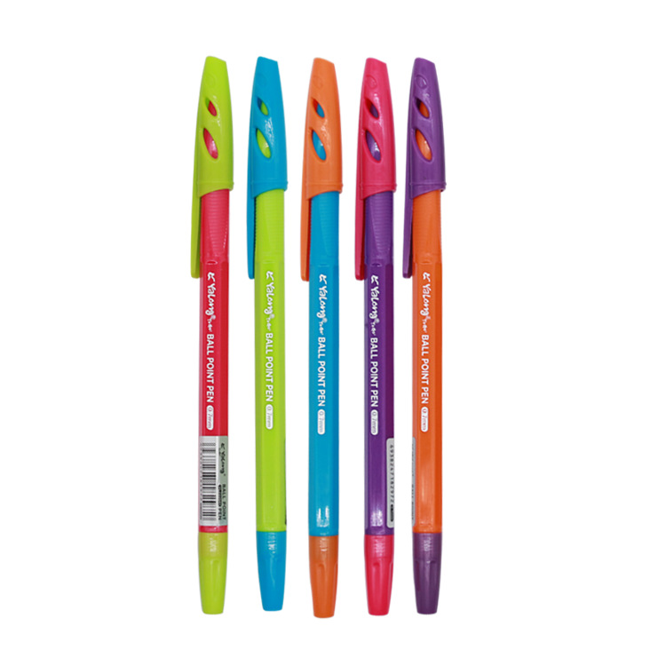 Yalong Cross-border's new color pen barrel design 0.7MM ballpoint pen is a high-quality medium oil pen for schools and offices details Picture