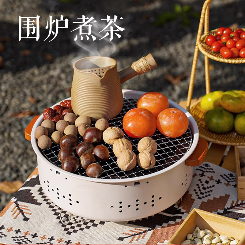 商用烤肠机围炉煮茶燃气烤箱炸油条机烤炉一体机