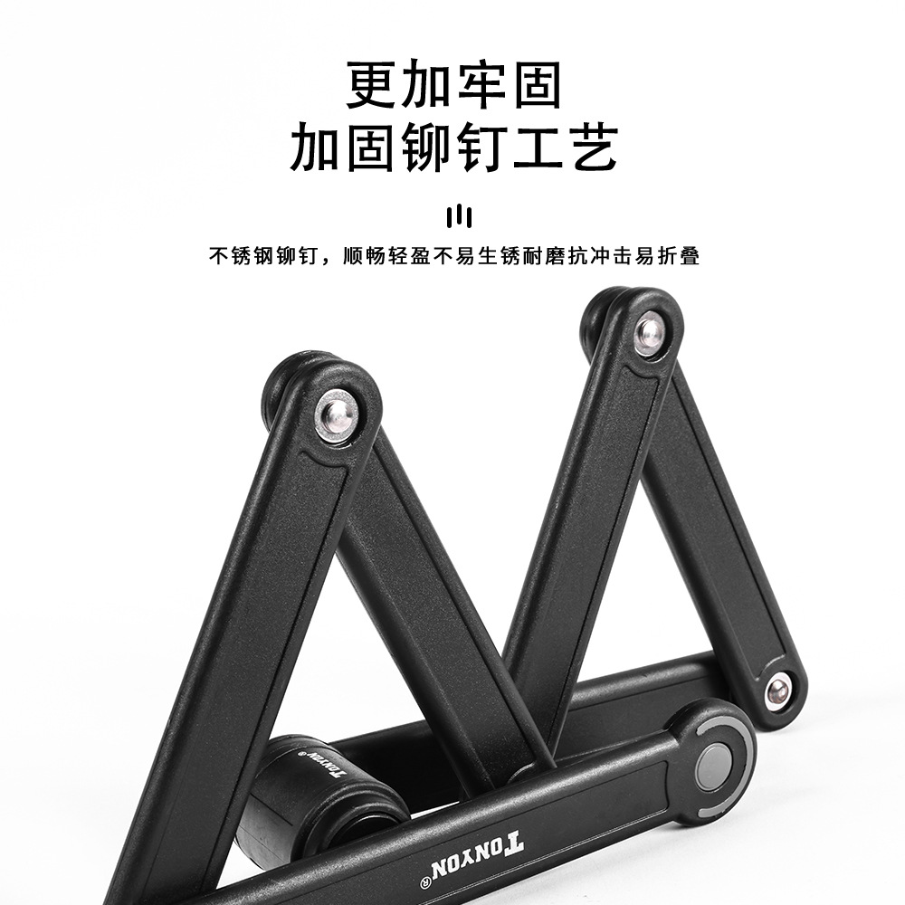 TY3853-B six-section folding lock, bicycle folding lock, anti-theft joint lock, bicycle lock, riding equipment, electric motorcycle chain lock Specification image