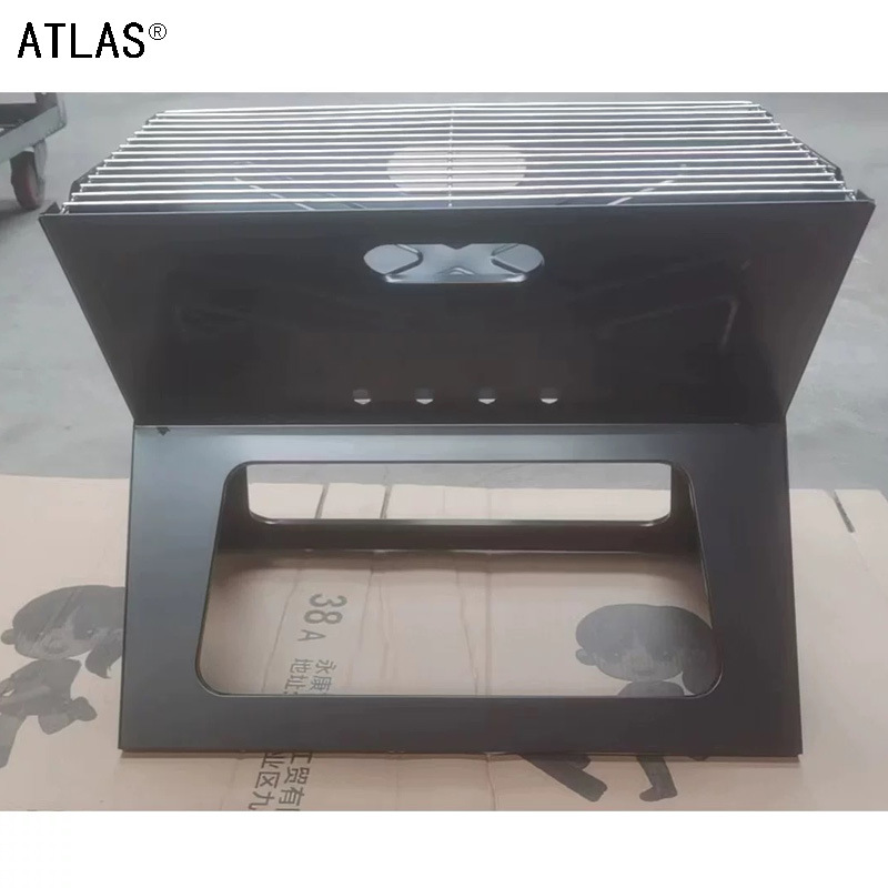 Portable folding barbecue grill, outdoor household grill, multi-functional windproof grill, black BBQ, foldable barbecue Application Scenario