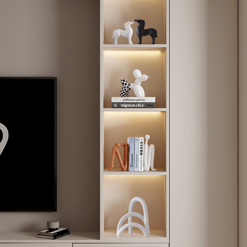 现代北欧高级感大地色软装摆件家居样板间客厅电视柜酒柜艺术装饰细节图