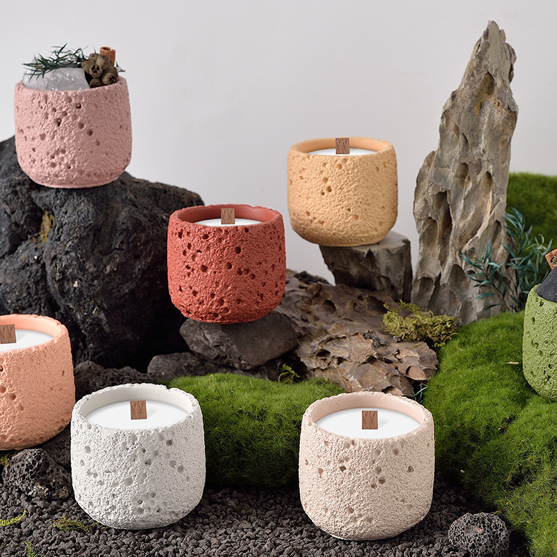 diy cross-border cement space texture scented candle cup, empty candle cup, diffuser stone, flameless scented container decoration