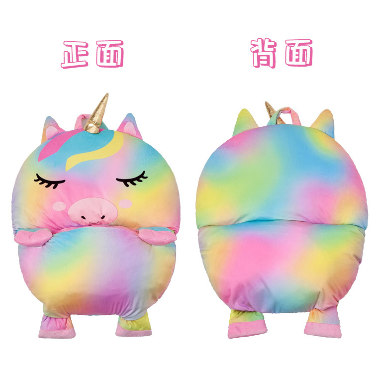 Children's sleeping bag, new plush PP cotton rabbit fur cartoon printed warm and anti-kick quilt, suitable for children both indoors and outdoors Application Scenario