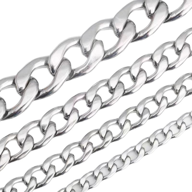Cross border acero inoxidable 3:1 cadena NK cadena cubana collares adornos accesorios collares DIY pulseras cadena de metal venta al por mayor Item Picture