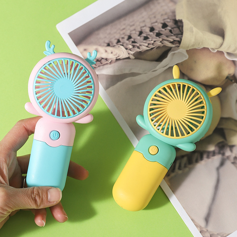 2023 New Cartoon fan, mini contrasting color fan, outdoor portable USB charging fan, gift and promotional logo Application Scenario