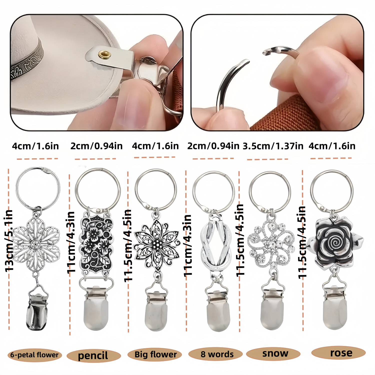 New travel hand-woven hat clip, outdoor backpack luggage storage clip, multi-purpose woven straw hat clip, hat accessory Specification image