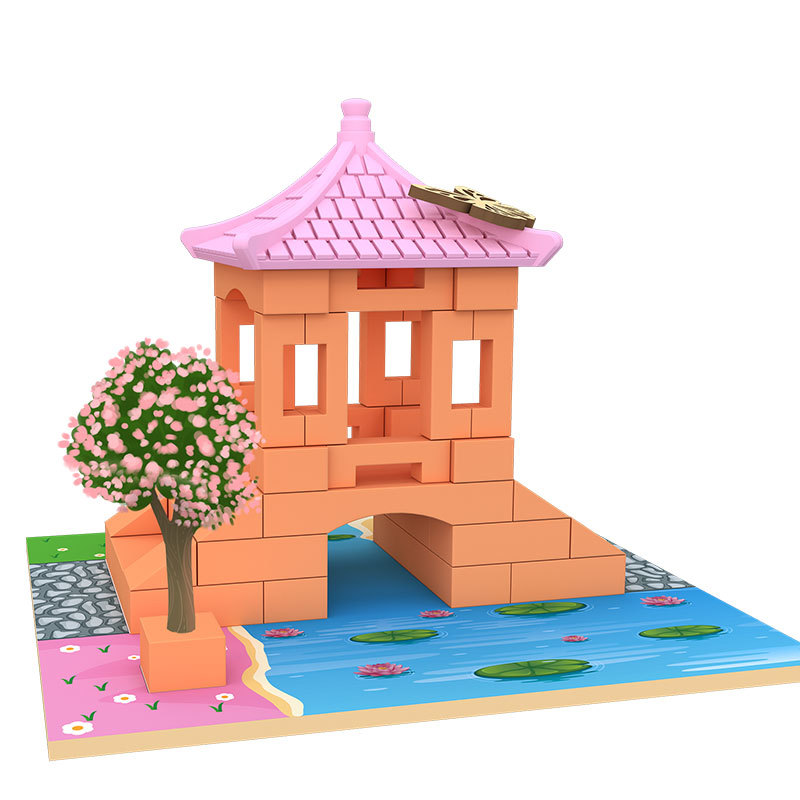 手工diy梦幻石膏房子 泥瓦匠彩色小屋 真砖建筑师玩具材料包白底实物图