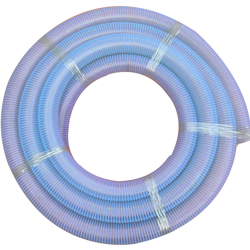 农田灌溉排水吸污pvc管塑筋管螺纹水泵进水管软管塑料管白底实物图