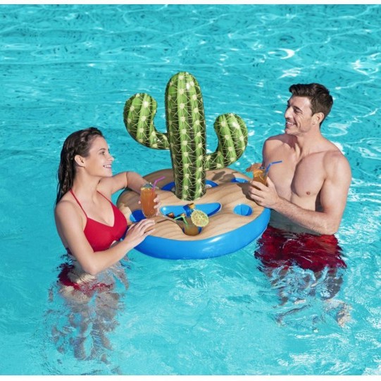 Bestway43244 Cactus Ice Bucket, Drink Stand, Cup holder, Floating bar on Water, Pool Party Inflatable Cup holder