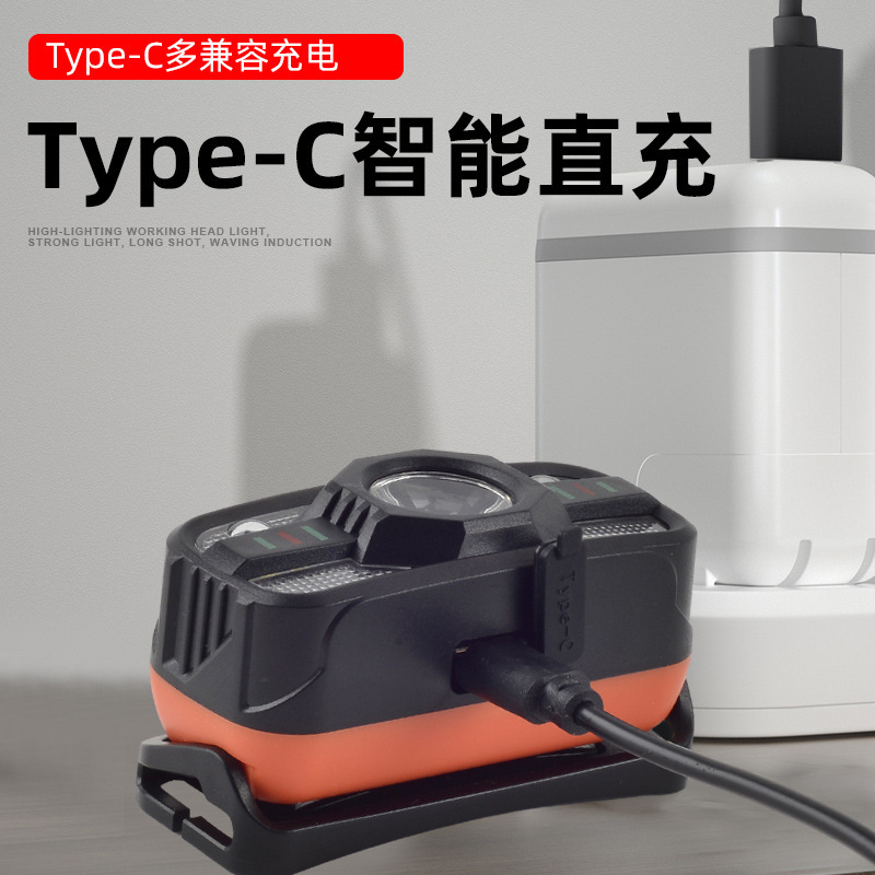 Cross-border LED outdoor strong bald light strip, COB rechargeable headlamp, cycling night fishing, running light, white and red dual-light Application Scenario