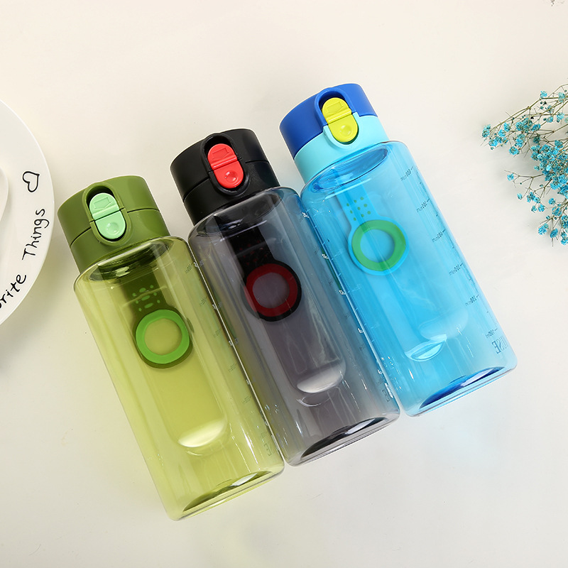 Promotional gifts: logo printed, color Korean version bouncy sports cup, portable student and children's portable cup, bouncy lid water cup details Picture