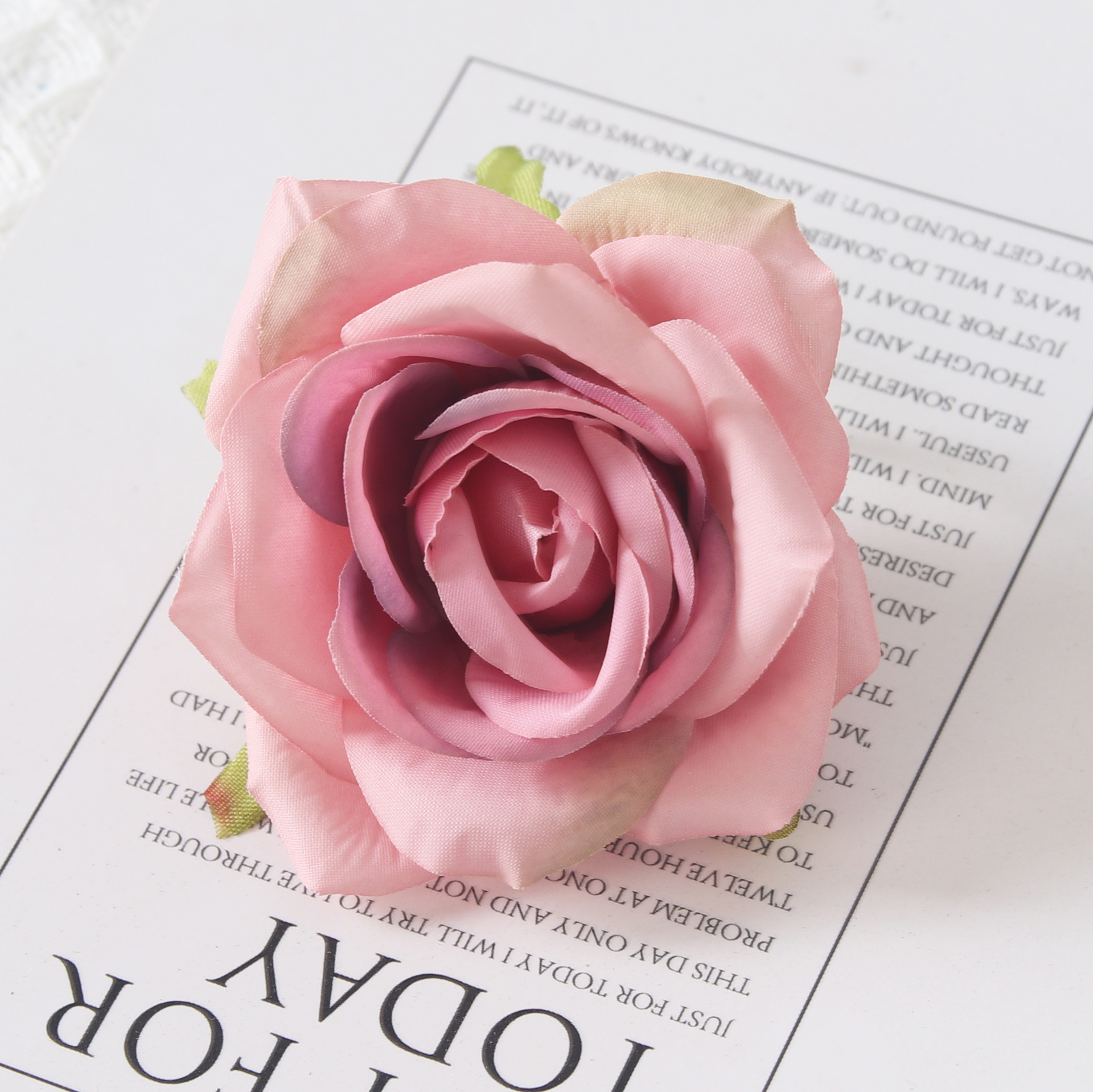 百花邦仿真玫瑰花头粉色DIY手工玫瑰头饰花干花材料包新娘胸花装细节图