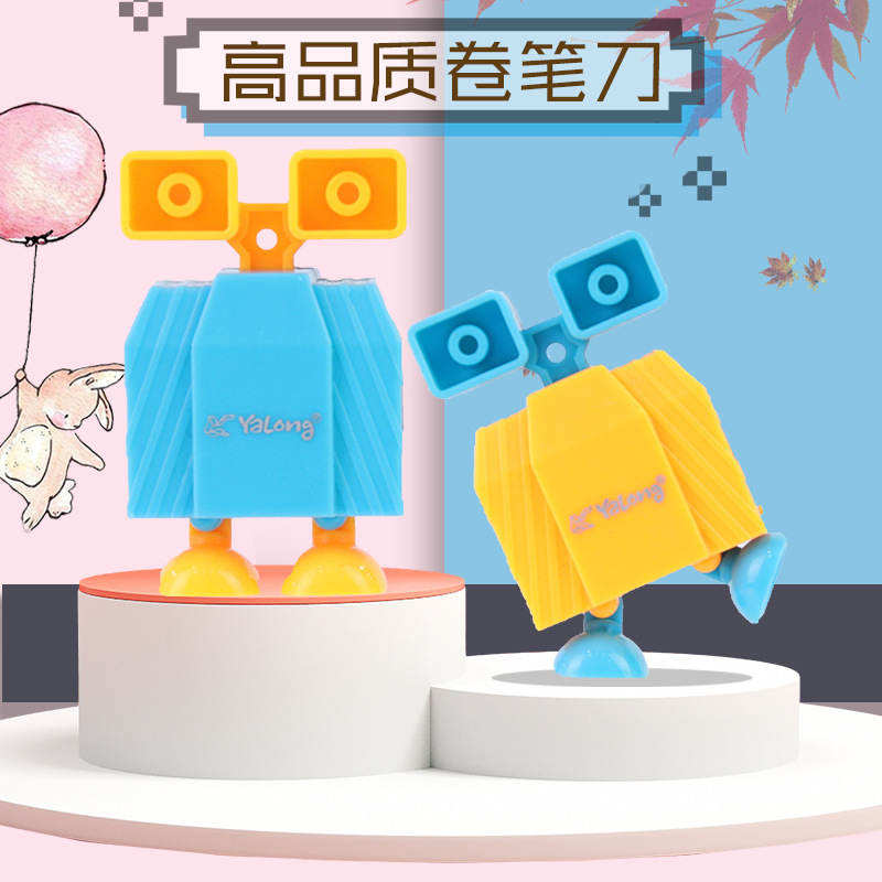 Cross-border factory direct sales of cartoon student learning pencil sharpener robot series design pencil sharpener creative wholesale