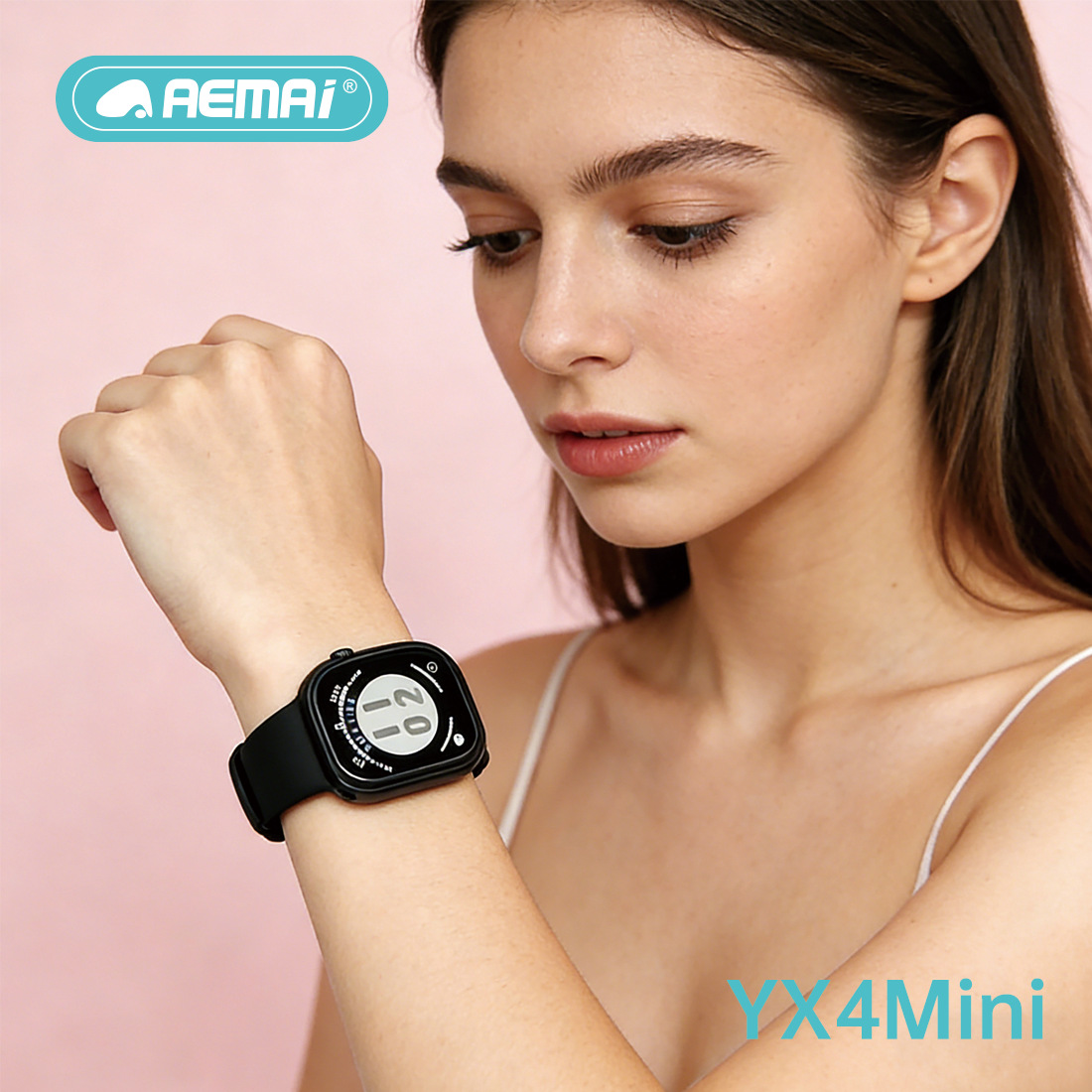 YX4 Mini Color Smartwatch with black, pink and beige three-color straps AI robot dog toy set Specification image