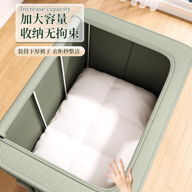 牛津布大视窗收纳箱衣服专用百纳箱衣柜放衣物被子整理箱子储物盒细节图