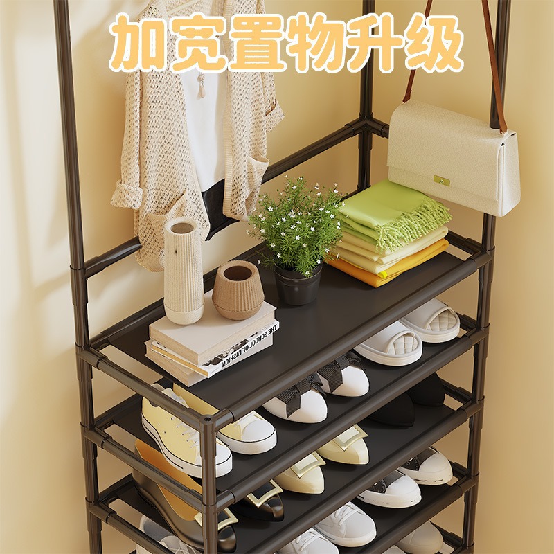 New home multi-functional integrated storage corner shoe and hat rack, floor-standing coat and hat rack, bedroom clothes drying rack and storage rack Application Scenario
