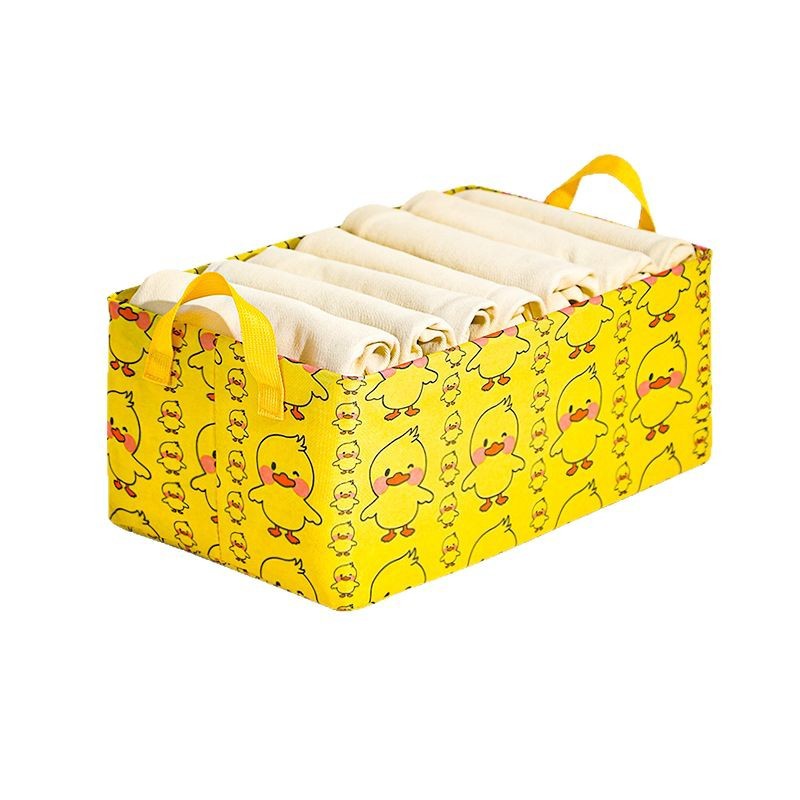 新款卡通收纳盒桌面杂物篮玩具零食衣物家用置物筐整理箱储物盒子白底实物图