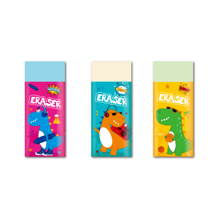 Yalong Cross-border's new wholesale PVC material Kawaii rubber 3-color mixed set cute erasers for school stationery details Picture