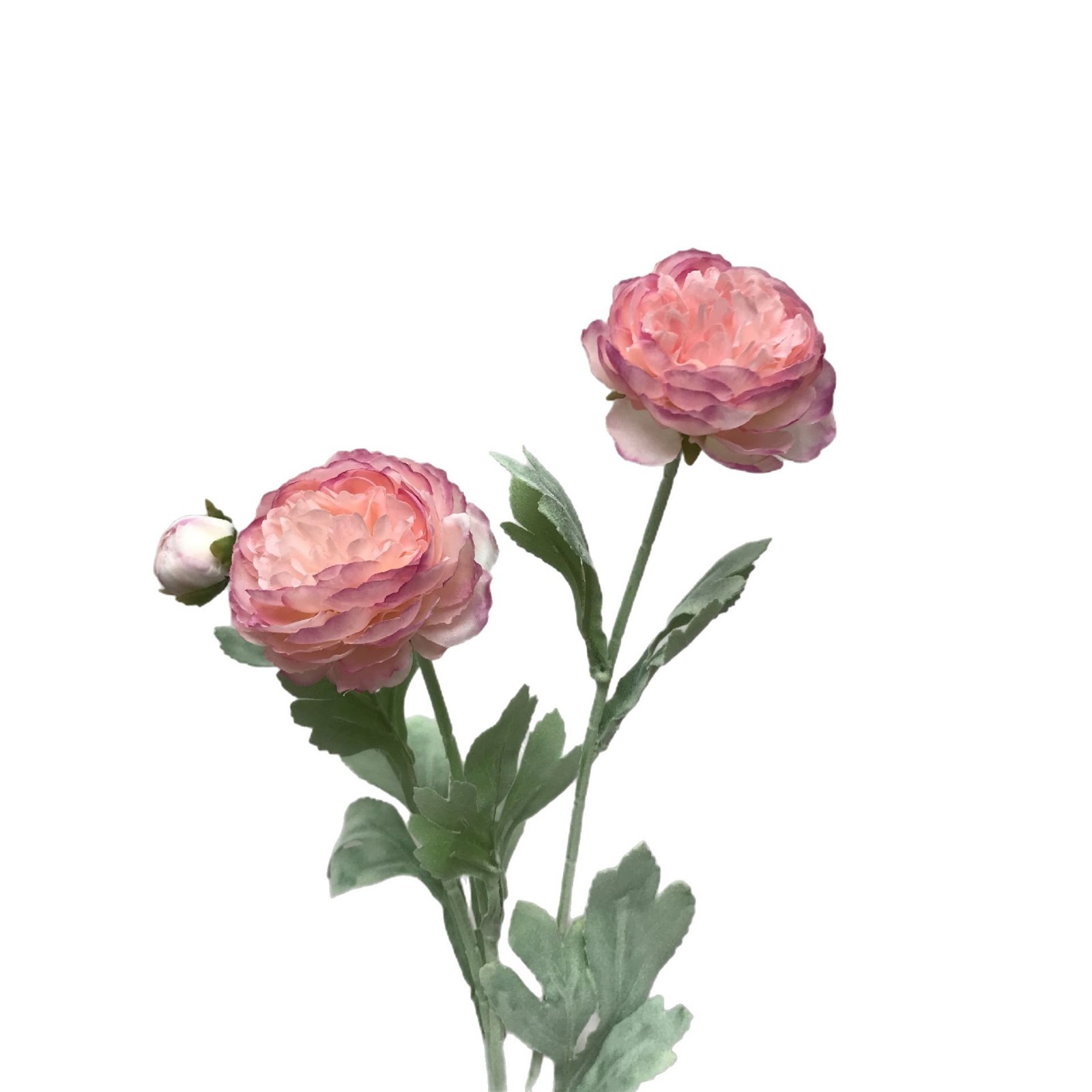 仿真花高级感逼3头洋牡丹露莲植绒场景布置家居装饰绢花批发假花白底实物图