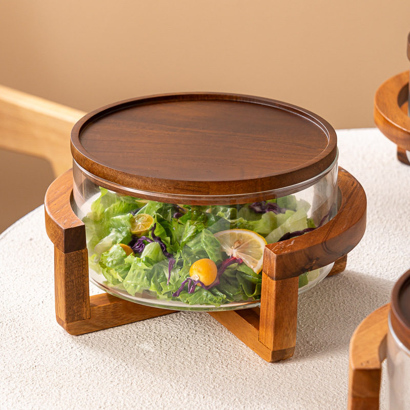 Simple Japanese-style glass fruit plate, vegetable salad buffet, cold dish storage, home snacks, candies, dried fruit plate display details Picture