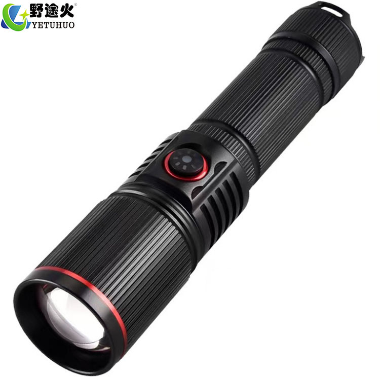 New Long-Range High-Intensity Flashlight: Led Tactical Flashlight With White Laser Type-C Rechargeable Aluminum Alloy Telescopic Zoom details Picture