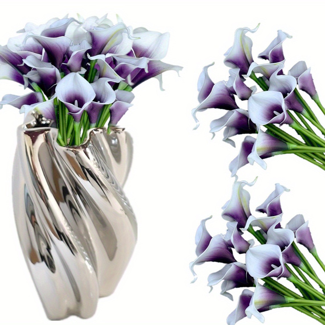 跨境爆款PU马蹄莲迷你马蹄莲高仿真逼真马蹄莲手感马蹄莲仿真花细节图