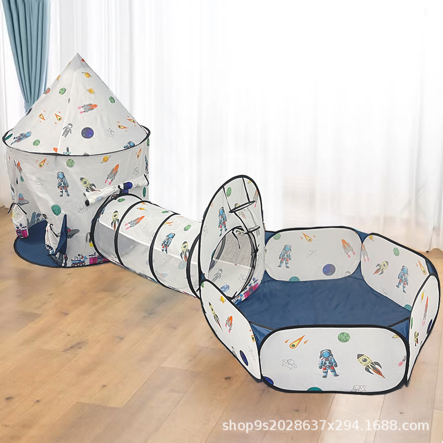 儿童帐篷三合一游戏屋折叠室内外爬行隧道可投篮海洋球池游戏屋产品图
