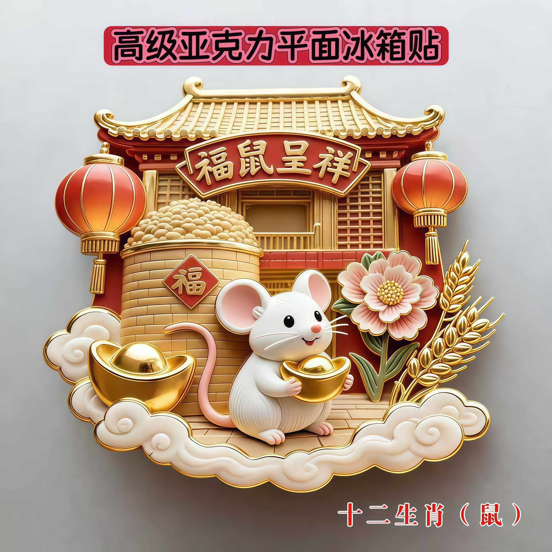 【 The Twelve Chinese Zodiac Signs 】 Fridge Magnets, cultural and creative flat fridge magnets, Chinese trend and Chinese style travel souvenirs details Picture