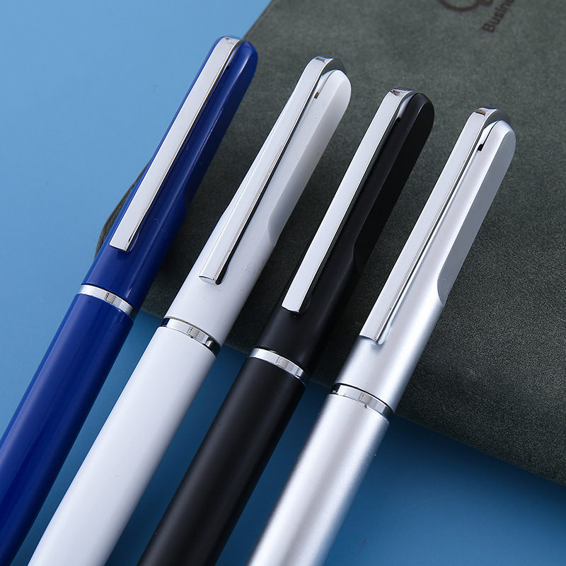 Business flat rod ballpoint pen, flat tip metal ballpoint pen, rotating spray glue advertising gift pen Specification drawing