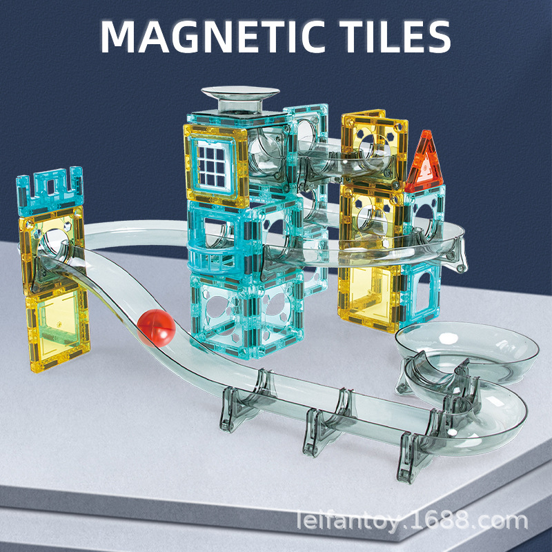 A set of magnetic building blocks, magnetic sheets, light and shadow children's magnetic building block toys, bulk assembly vehicle, in stock