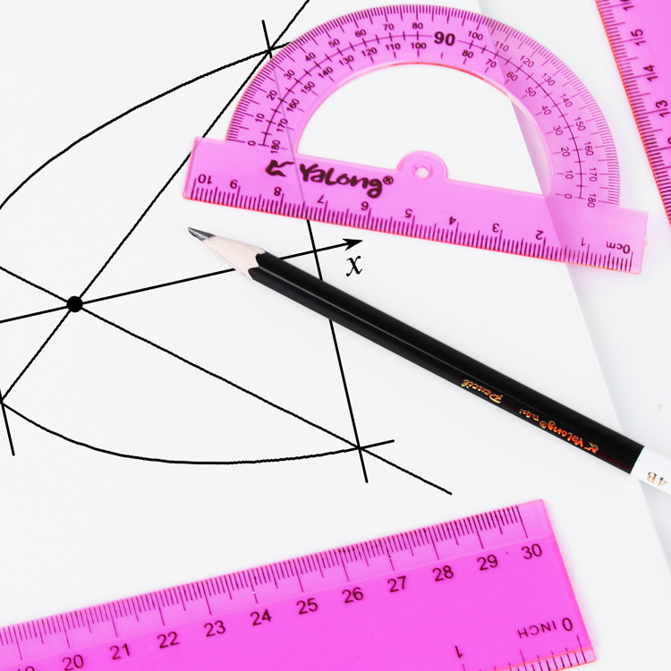 Yalong Cross-border Plastic School Ruler Set student learning Supplies wholesale Item Picture